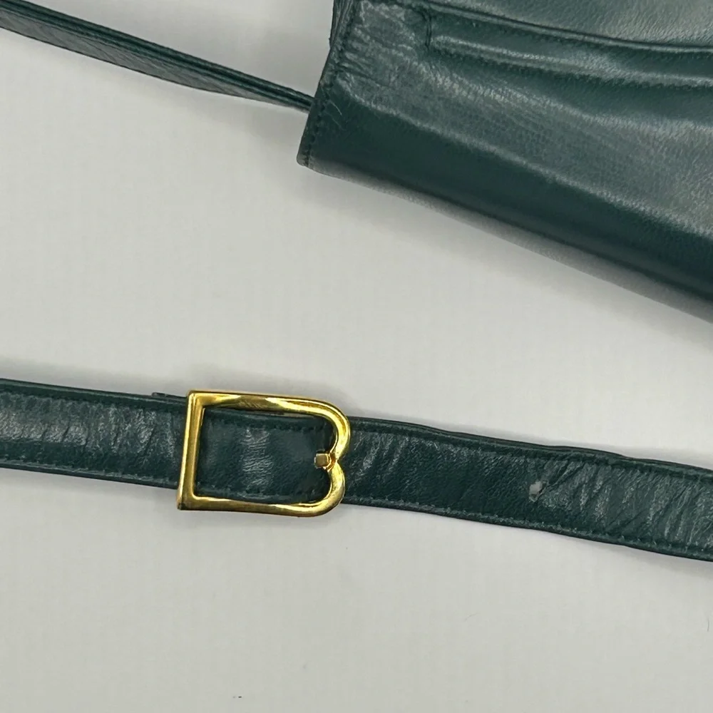 Bally Vintage Saddle Crossbody Teal Leather - Picture 4 of 11